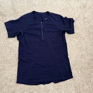 Athleta Short Sleeve Pacifica UPF Top size XL navy